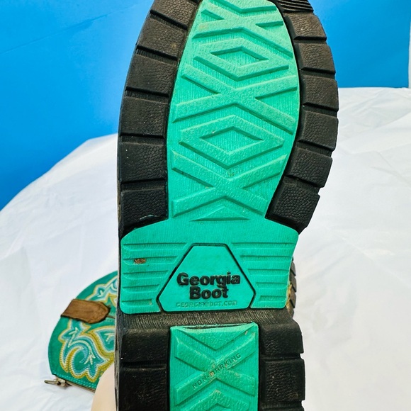 Georgia Boot Brown and Turquoise Kids' Boots - Picture 10 of 10